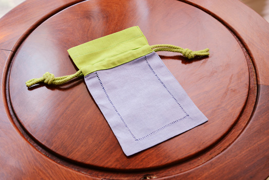 Hemstitch Sachet Bag, multi color, lavender & hot green top